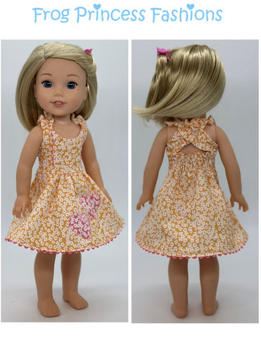Frog Princess Fashions WellieWishers Summertime Blues Sundress 14.5" Doll Clothes Pattern Pixie Faire
