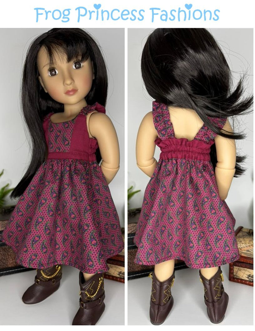 Frog Princess Fashions A Girl For All Time Summertime Blues Sundress Doll Clothes Pattern for 16" A Girl For All Time Dolls Pixie Faire