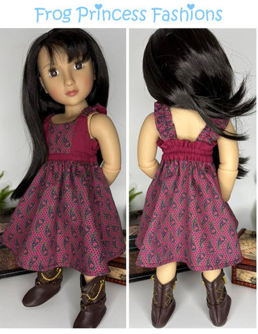 Frog Princess Fashions A Girl For All Time Summertime Blues Sundress Doll Clothes Pattern for 16" A Girl For All Time Dolls Pixie Faire