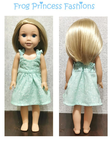 Frog Princess Fashions WellieWishers Summertime Blues Sundress 14.5" Doll Clothes Pattern Pixie Faire