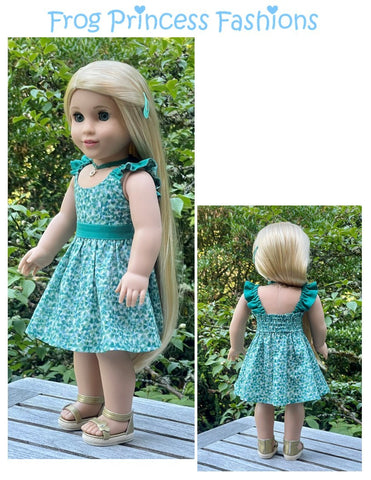 Frog Princess Fashions 18 Inch Modern Summertime Blues Sundress 18" Doll Clothes Pattern Pixie Faire