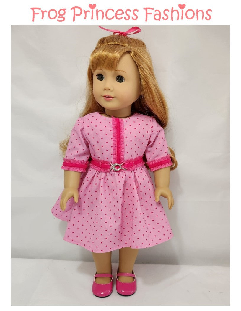 Frog Princess Fashions 18 Inch Historical Malt Shop Dress 18" Doll Clothes Pattern Pixie Faire