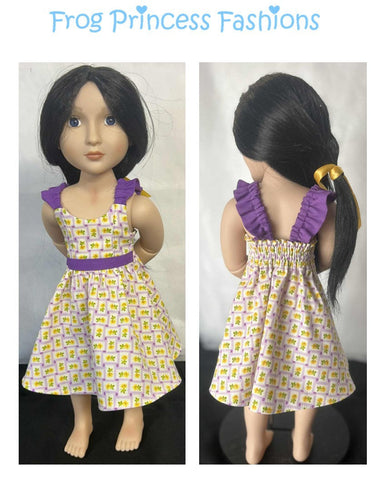 Frog Princess Fashions A Girl For All Time Summertime Blues Sundress Doll Clothes Pattern for 16" A Girl For All Time Dolls Pixie Faire