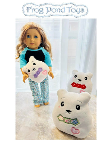 Frog Pond Toys Machine Embroidery Design Three Squishy Polar Bears Machine Embroidery Design Pixie Faire