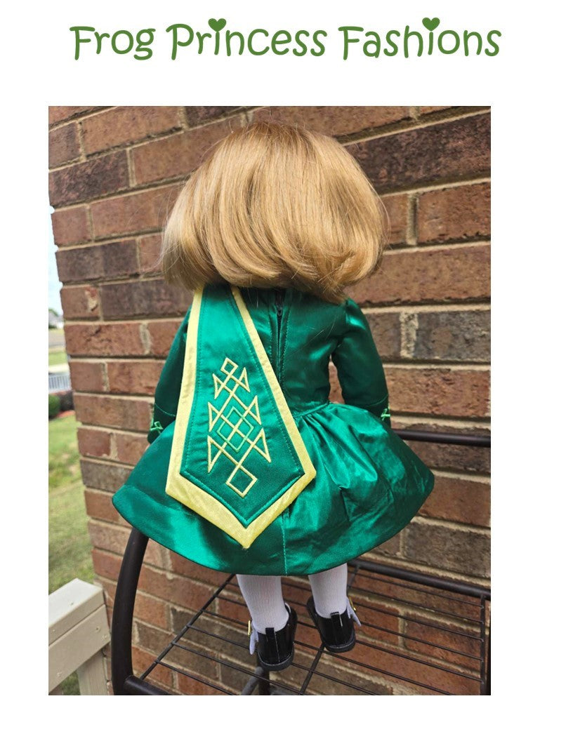 Frog Princess Fashions Machine Embroidery Design Dubliner 18" Doll Machine Embroidery Design Set Pixie Faire