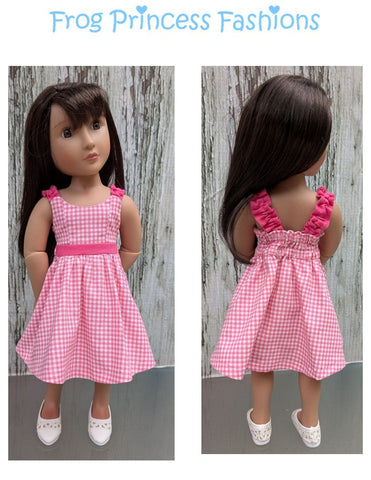 Frog Princess Fashions A Girl For All Time Summertime Blues Sundress Doll Clothes Pattern for 16" A Girl For All Time Dolls Pixie Faire