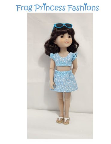 Frog Princess Fashions Ruby Red Fashion Friends Sweet July Crop Top and Skort Set Doll Clothes Pattern For 15" Ruby Red Fashion Friends® Pixie Faire
