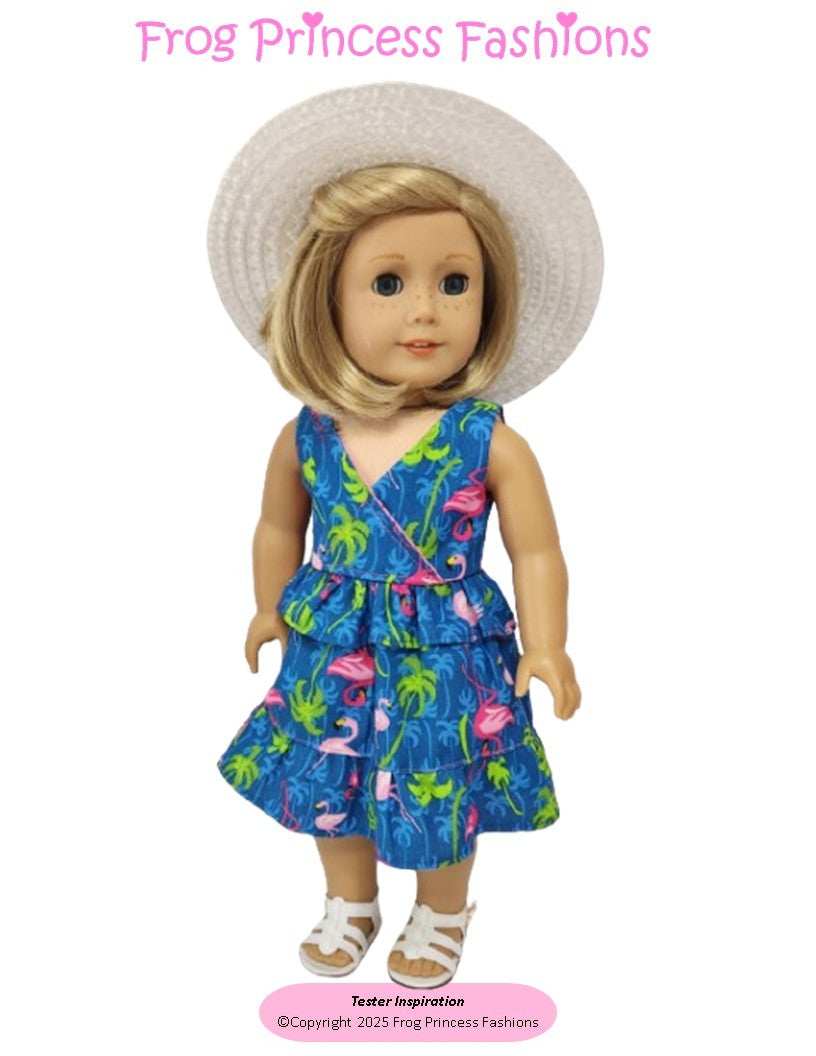 Frog Princess Fashions 18 Inch Modern Island Vibes Dress 18" Doll Clothes Pattern Pixie Faire