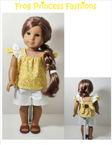 Frog Princess Fashions 18 Inch Modern Lovely Lemons Top 18" Doll Clothes Pattern Pixie Faire