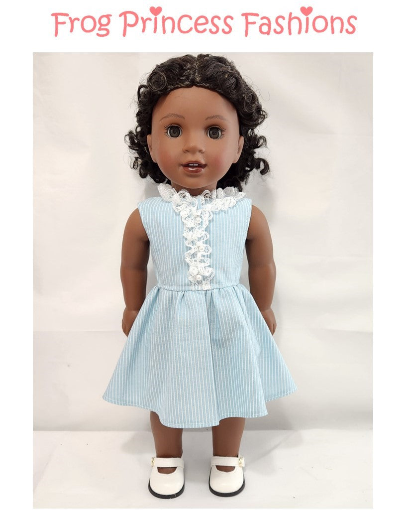 Frog Princess Fashions 18 Inch Historical Malt Shop Dress 18" Doll Clothes Pattern Pixie Faire