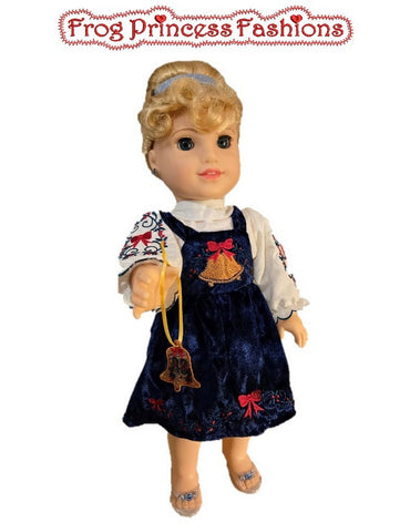 Frog Princess Fashions Machine Embroidery Design Bells and Bows Machine Embroidery Design Set For 18" Doll Clothes Pixie Faire