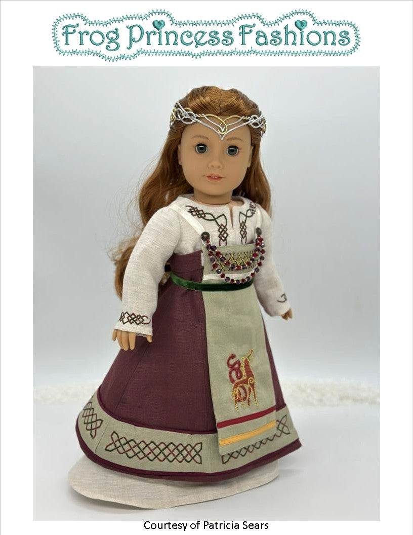 Frog Princess Fashions Machine Embroidery Design Nordic Inspired 18" Doll Machine Embroidery Design Set for the Salbjorg Dress Pixie Faire