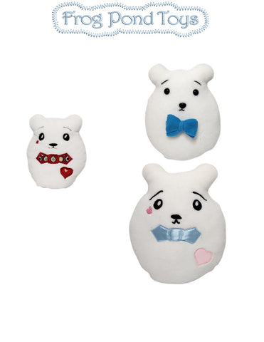 Frog Pond Toys Cloth doll Three Squishy Polar Bears Soft Doll Pattern Pixie Faire