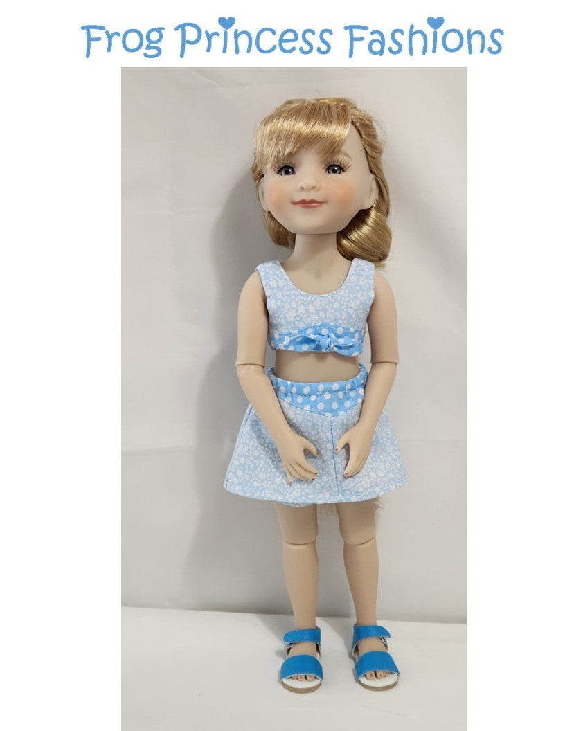 Frog Princess Fashions Ruby Red Fashion Friends Sweet July Crop Top and Skort Set Doll Clothes Pattern For 15" Ruby Red Fashion Friends® Pixie Faire