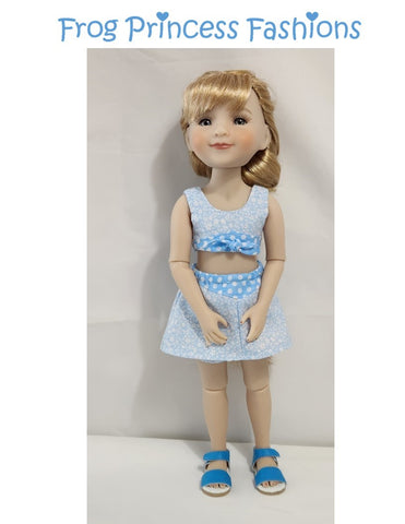 Frog Princess Fashions Ruby Red Fashion Friends Sweet July Crop Top and Skort Set Doll Clothes Pattern For 15" Ruby Red Fashion Friends® Pixie Faire