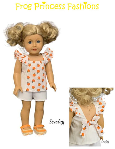 Frog Princess Fashions 18 Inch Modern Lovely Lemons Top 18" Doll Clothes Pattern Pixie Faire