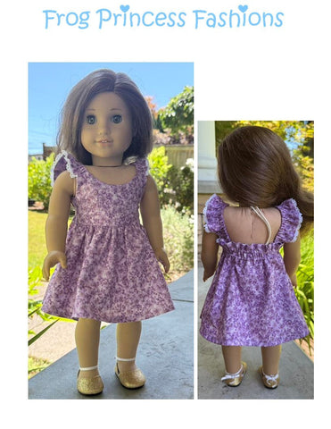 Frog Princess Fashions 18 Inch Modern Summertime Blues Sundress 18" Doll Clothes Pattern Pixie Faire