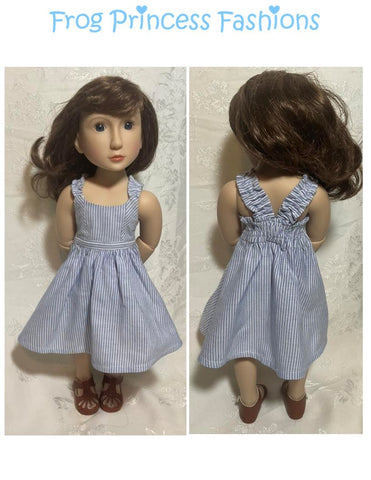 Frog Princess Fashions A Girl For All Time Summertime Blues Sundress Doll Clothes Pattern for 16" A Girl For All Time Dolls Pixie Faire