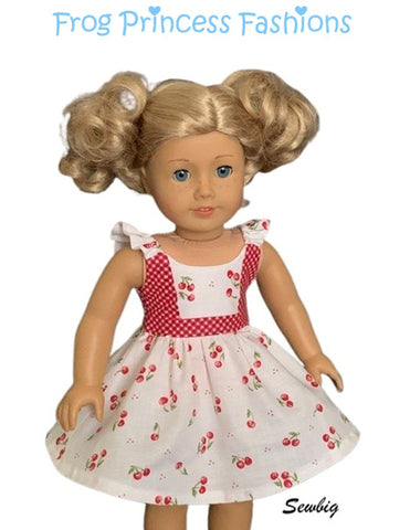 Frog Princess Fashions 18 Inch Modern Summertime Blues Sundress 18" Doll Clothes Pattern Pixie Faire