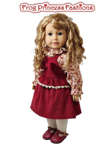 Frog Princess Fashions 18 Inch Modern Bells and Bows Jumper and Blouse Set 18" Doll Clothes Pattern Pixie Faire