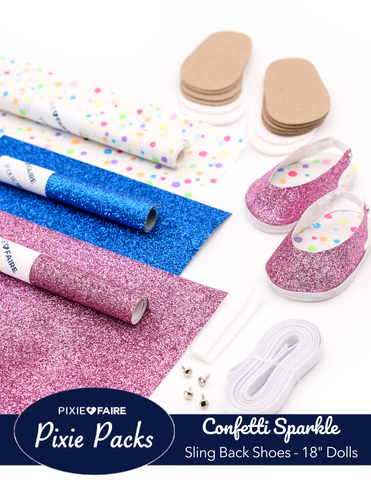 Pixie Faire Pixie Packs Pixie Packs Confetti Sparkle Sling Back Shoe Kit SHAPE 1 Pixie Faire