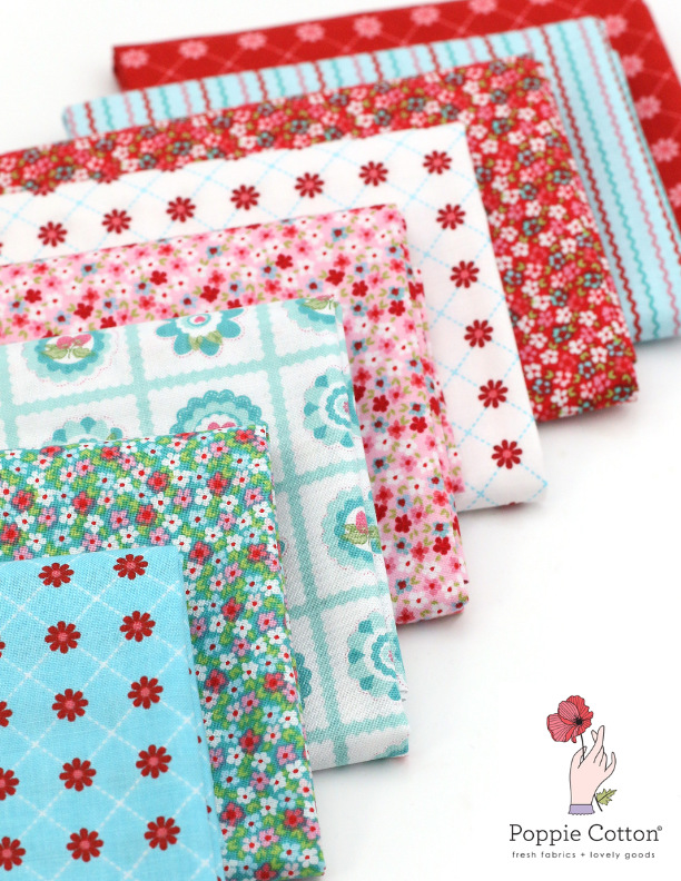 Pixie Packs Fat Quarter Bundle Smitten Chicken Poppie Cotton