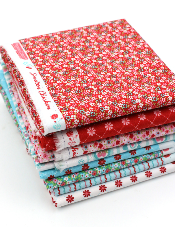 Pixie Packs 1/2 Yard Bundle Smitten Chicken Poppie Cotton