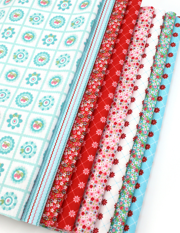 Pixie Packs 1/3 Yard Bundle Smitten Chicken Poppie Cotton
