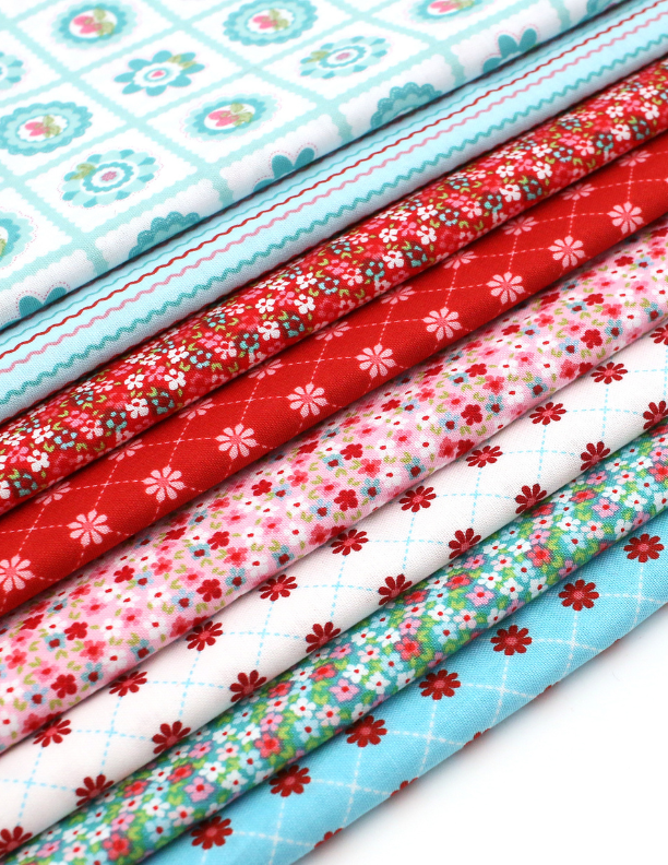 Pixie Packs 1/3 Yard Bundle Smitten Chicken Poppie Cotton
