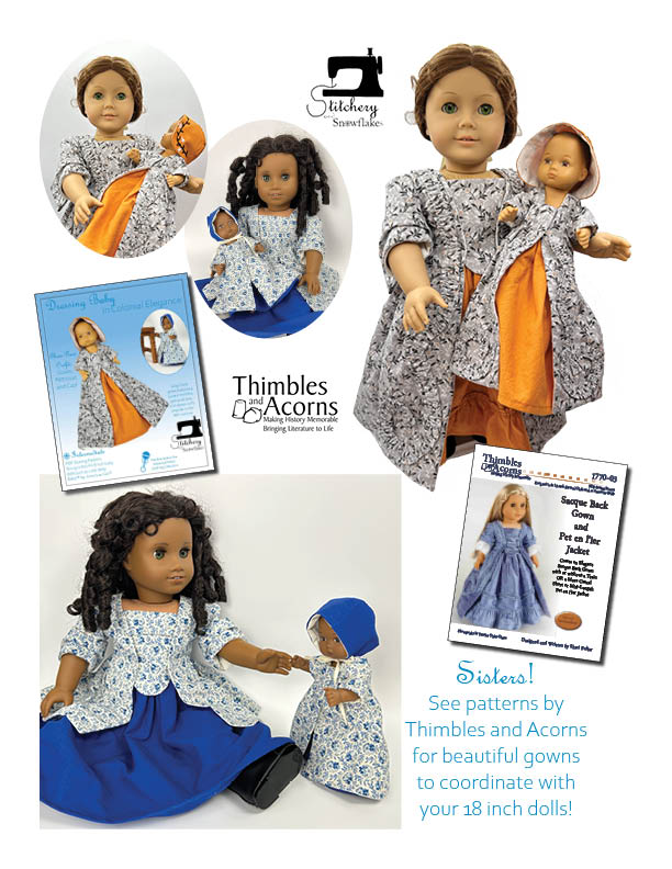 Stitchery By Snowflake 8" Baby Dolls Dressing Baby... in Colonial Elegance Doll Clothes Pattern for 8" Baby Dolls Pixie Faire