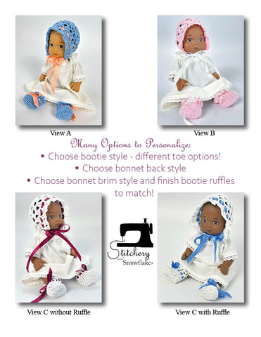 Dressing Baby... in Heirloom Crochet Doll Clothes Pattern for 8" Baby Dolls