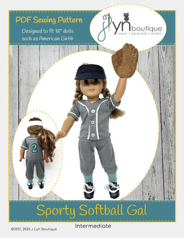 My Sunshine Dolls 18 Inch Modern Sporty Softball Gal 18" Doll Clothes Pattern Pixie Faire