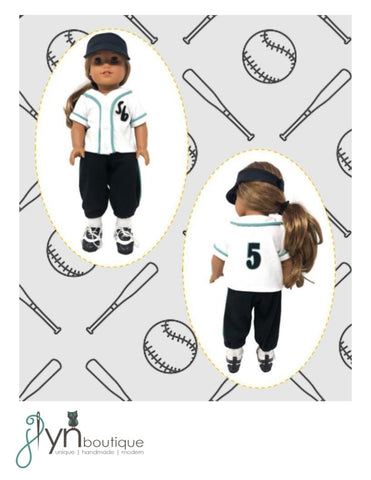 My Sunshine Dolls 18 Inch Modern Sporty Softball Gal 18" Doll Clothes Pattern Pixie Faire