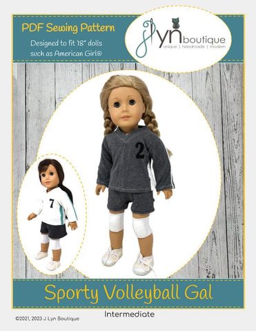 My Sunshine Dolls 18 Inch Modern Sporty Volleyball Gal 18" Doll Clothes Pattern Pixie Faire