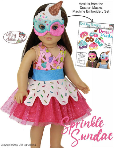 Doll Tag Clothing 18 Inch Modern Sprinkle Sundae Dress 18" Doll Clothes Pattern Pixie Faire