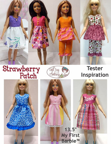 Doll Tag Clothing Siblies Strawberry Patch Pattern For My First Barbie™ 13.5" Fashion Dolls Pixie Faire