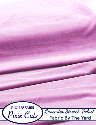 Pixie Faire Pixie Cuts Pixie Cuts Fabric By The Yard - Stretch Velvet Lavender 1/2 Yard Pixie Faire