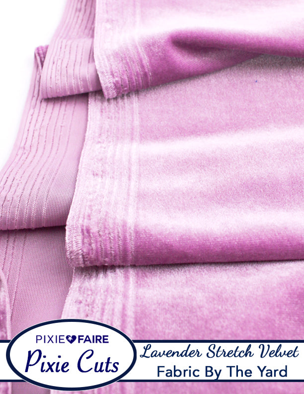 Pixie Faire Pixie Cuts Pixie Cuts Fabric By The Yard - Stretch Velvet Lavender 1/2 Yard Pixie Faire