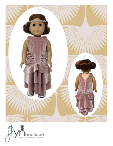My Sunshine Dolls 18 Inch Historical Style Moderne Gown 18" Doll Clothes Pattern Pixie Faire