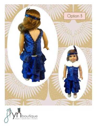 My Sunshine Dolls 18 Inch Historical Style Moderne Gown 18" Doll Clothes Pattern Pixie Faire