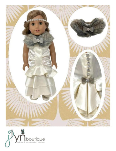 My Sunshine Dolls 18 Inch Historical Style Moderne Gown 18" Doll Clothes Pattern Pixie Faire