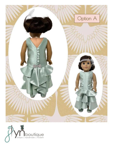 My Sunshine Dolls 18 Inch Historical Style Moderne Gown 18" Doll Clothes Pattern Pixie Faire