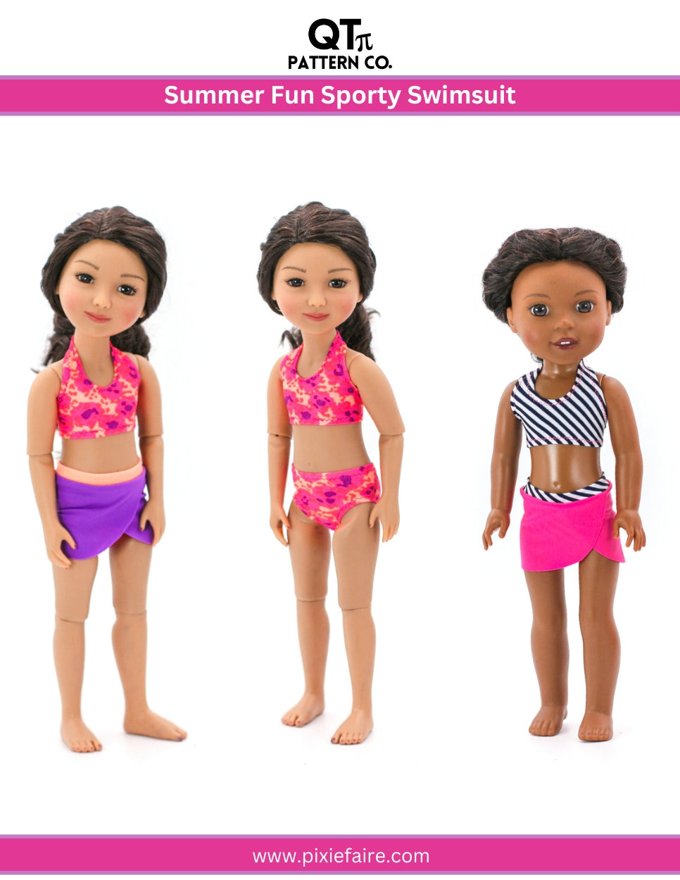 PF House Brand Ruby Red Fashion Friends Summer Fun Sporty Swimsuit 14.5-15" Doll Clothes Pixie Faire