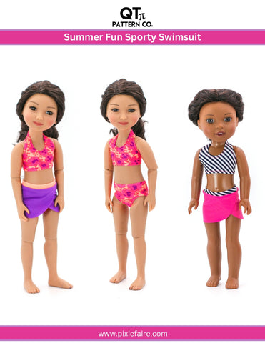 PF House Brand Ruby Red Fashion Friends Summer Fun Sporty Swimsuit 14.5-15" Doll Clothes Pixie Faire