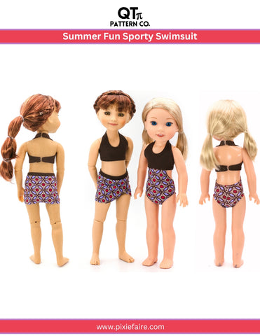 PF House Brand Ruby Red Fashion Friends Summer Fun Sporty Swimsuit 14.5-15" Doll Clothes Pixie Faire