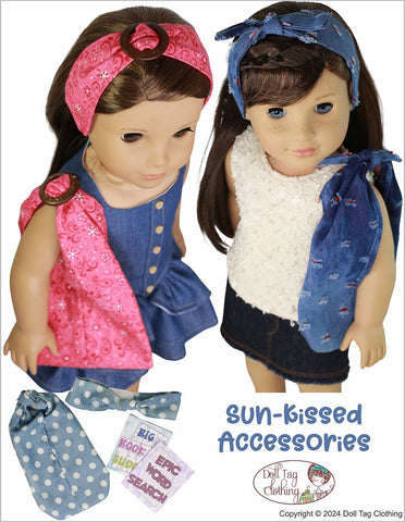 Doll Tag Clothing 18 Inch Modern Sun-Kissed Accessories 18" Doll Clothes Pattern Pixie Faire