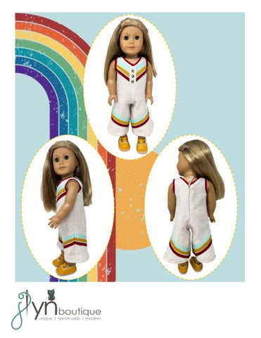 J Lyn Boutique 18 Inch Historical Sunshine Days Romper 18" Doll Clothes Pattern Pixie Faire