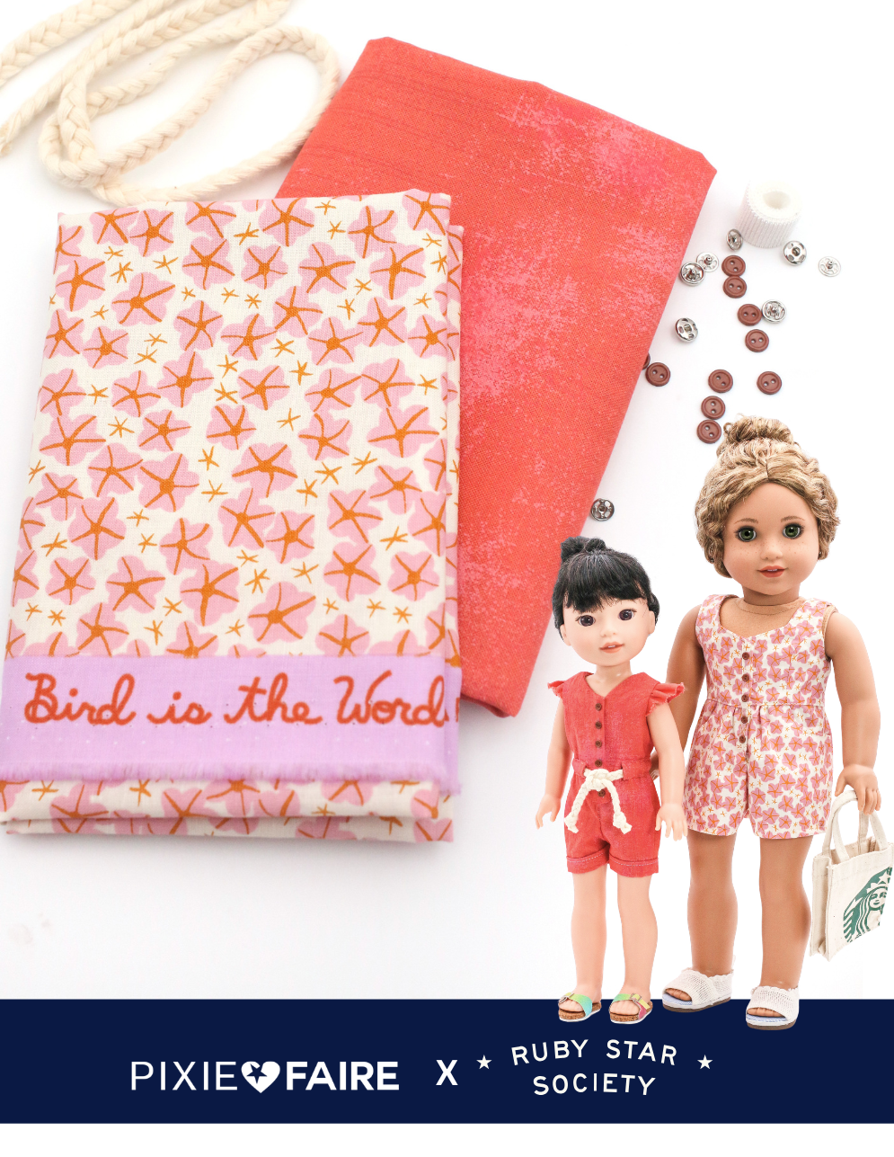 Pixie Faire Pixie Packs Pixie Pack - Moonflower Bird is The Word Ruby Star -  Rompers Kit Pixie Faire