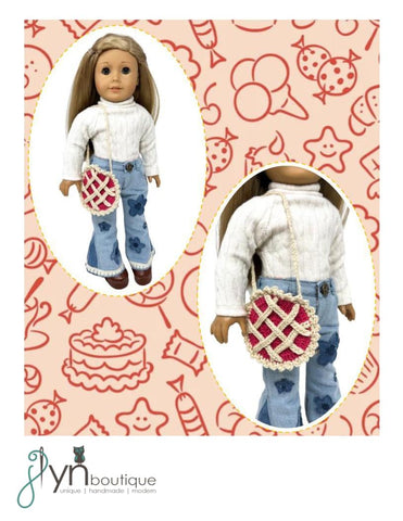 J Lyn Boutique Crochet Sweetie Pie Purse 18" Doll Clothes Accessory Crochet Pattern Pixie Faire