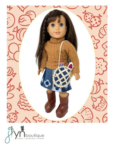 J Lyn Boutique Crochet Sweetie Pie Purse 18" Doll Clothes Accessory Crochet Pattern Pixie Faire